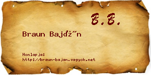 Braun Baján névjegykártya